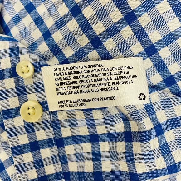 Mens Slim Fit Stretch L/S Button-Down Shirt 2XL - Picture 9 of 9